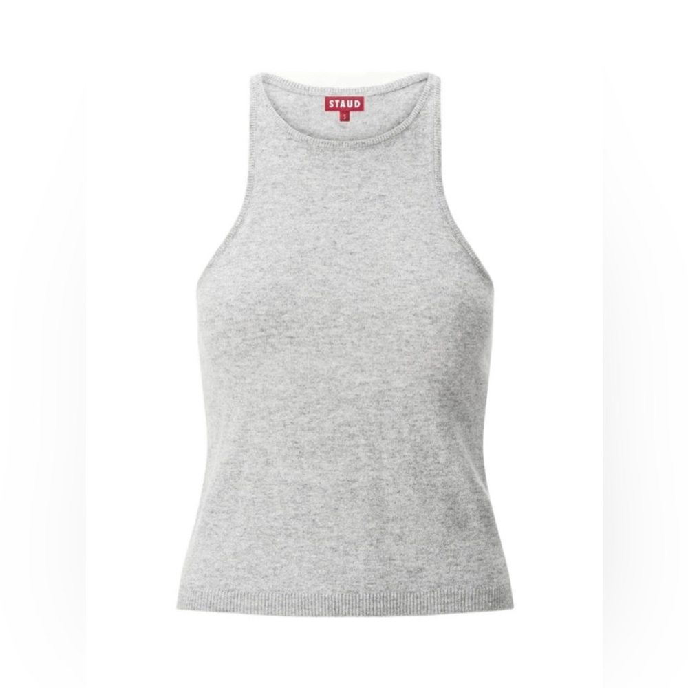 Staud Ayana Gray Wool Blend Knit Tank Top, Size Large NWOT